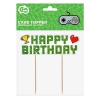 Topper ozdoby na tort napis Happy Birthday minecraft piksele dekoracje urodzinowe